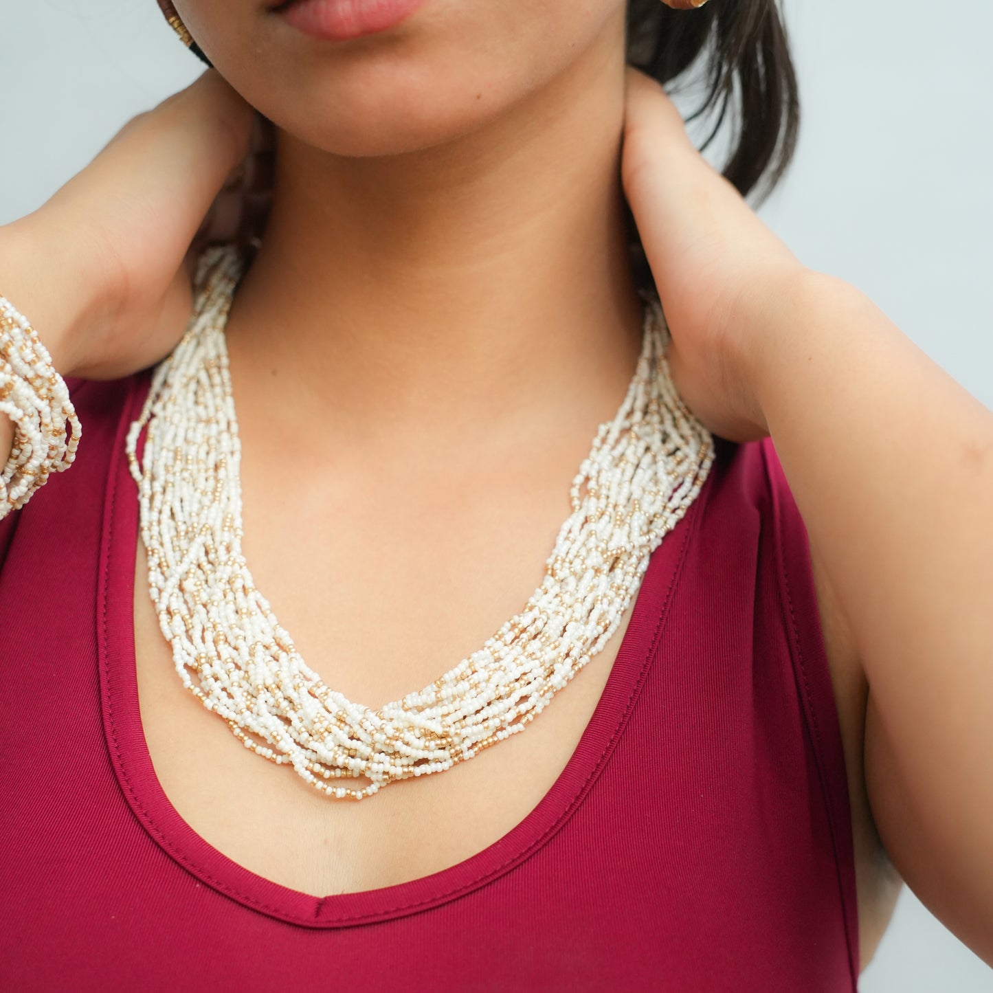 Moon Pebbles beaded necklace