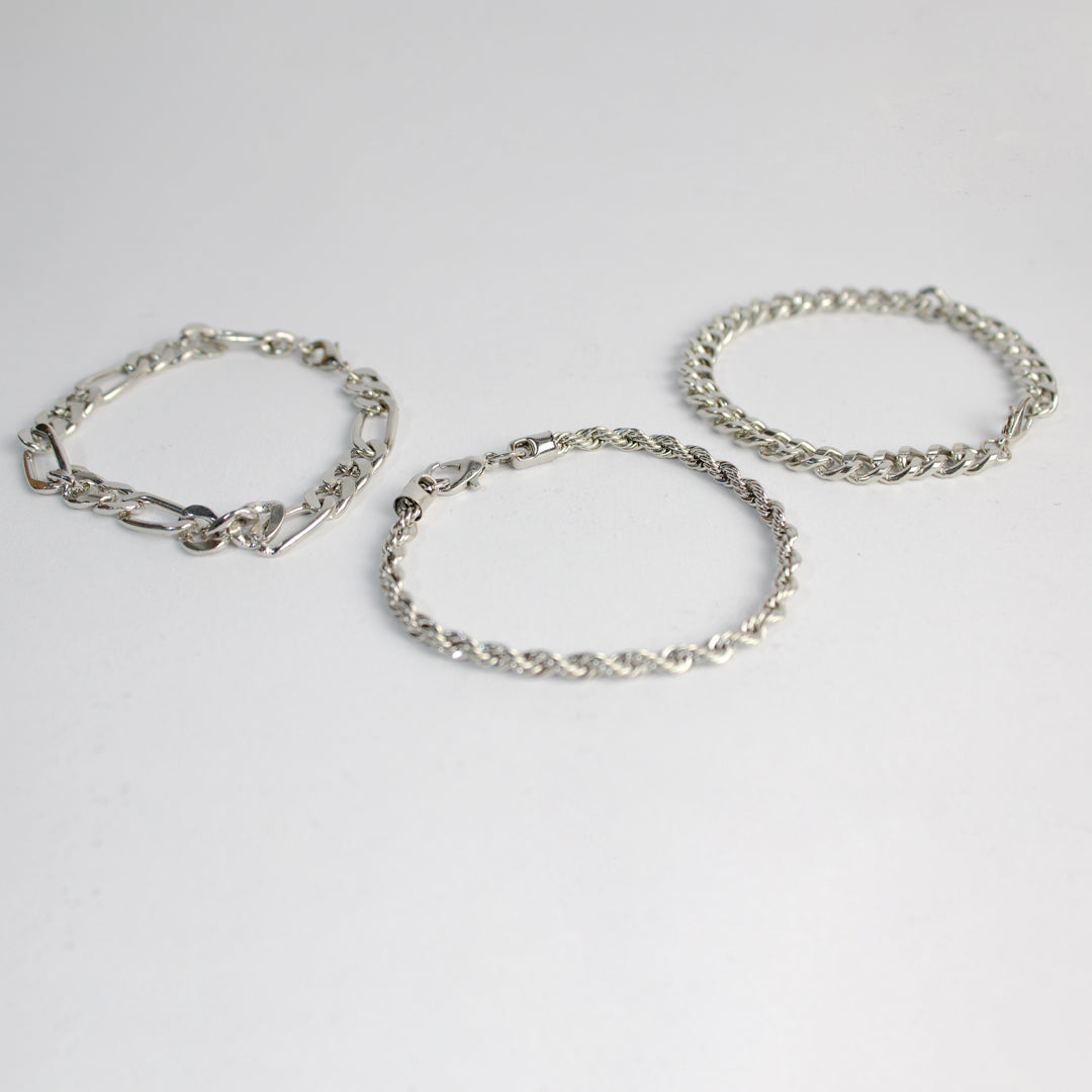 Silver chain Bracelets combo