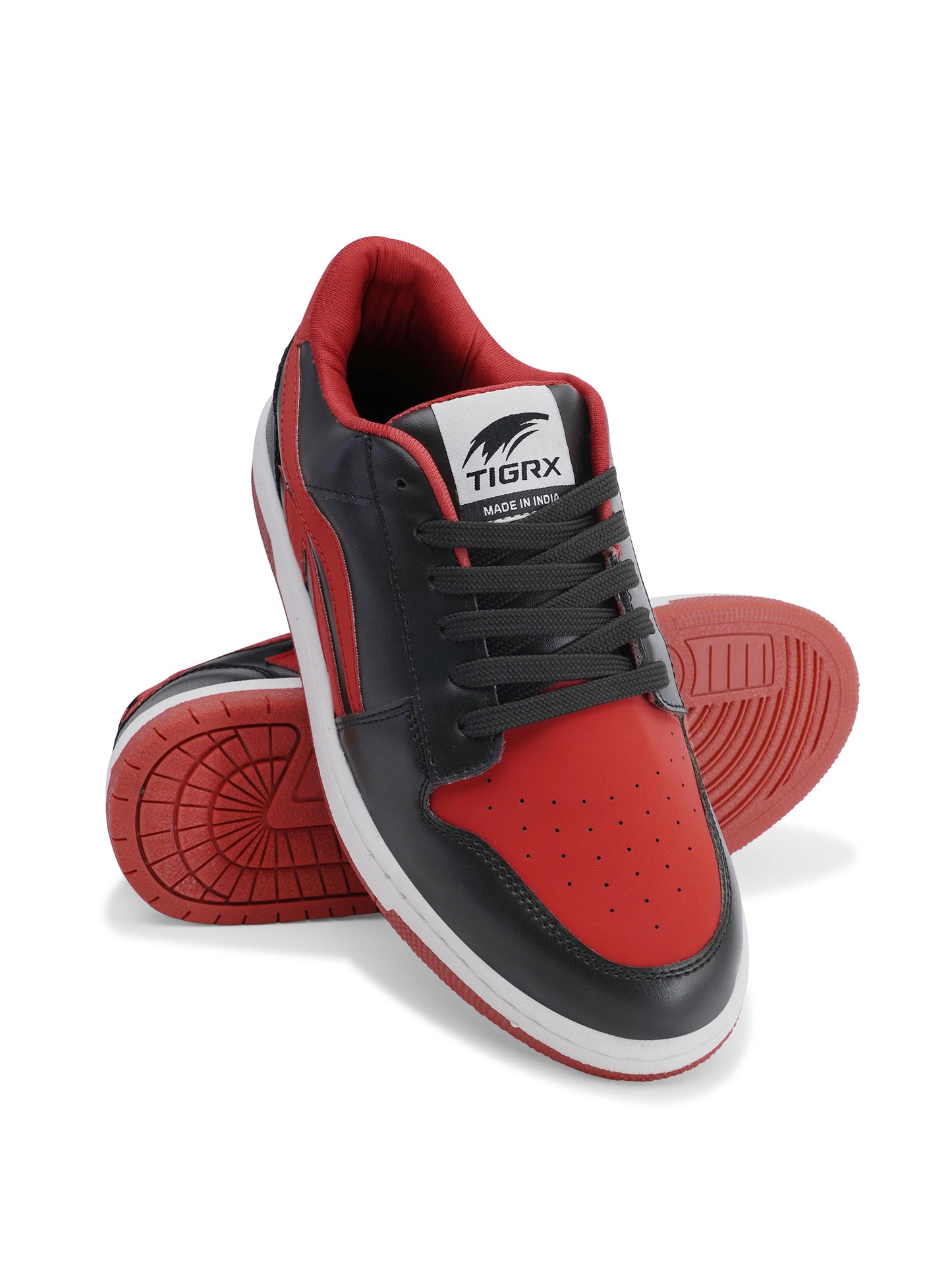 Men's Premium Black & Red Casual Sneakers | Stylish Lace-Up Shoes | Trendy Everyday Footwear