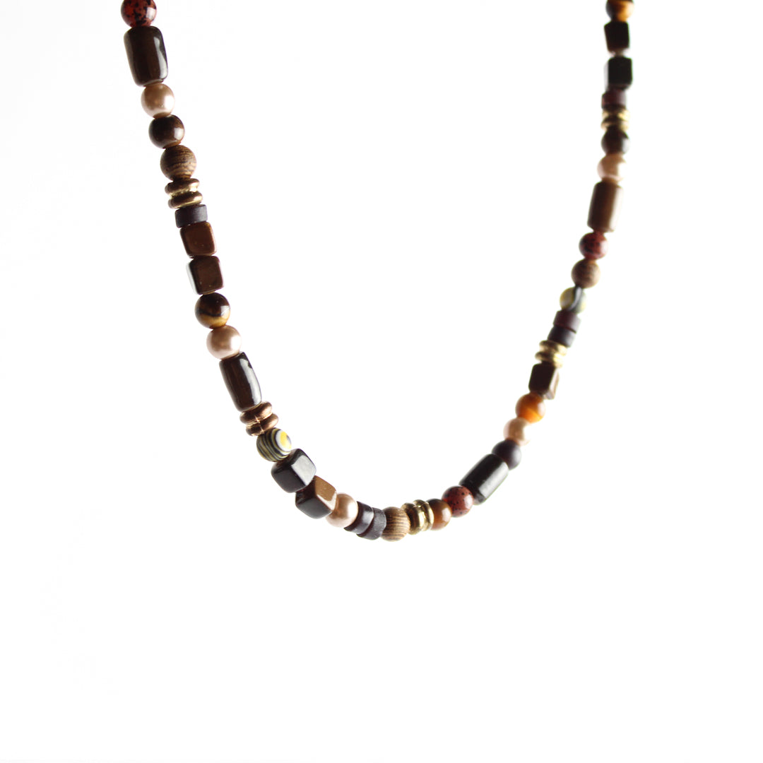 Brown Multibeaded  Necklace