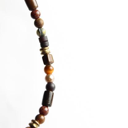 Brown Multibeaded  Necklace