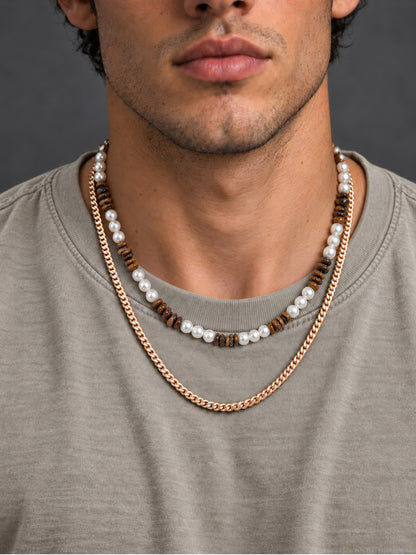 Mocha Pearl Duo Necklace