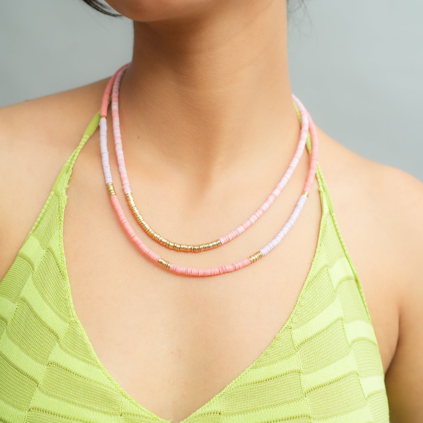 Blush Cascade beaded necklace
