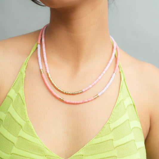 Blush Cascade beaded necklace