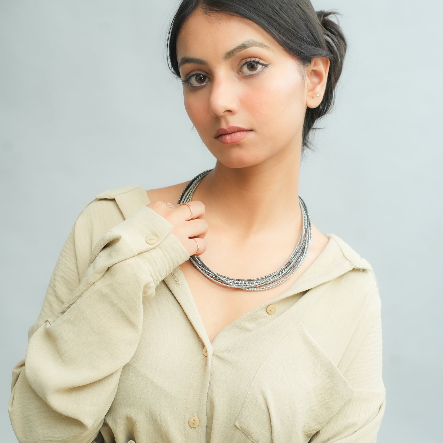 Iced - Ash Beaded Necklace