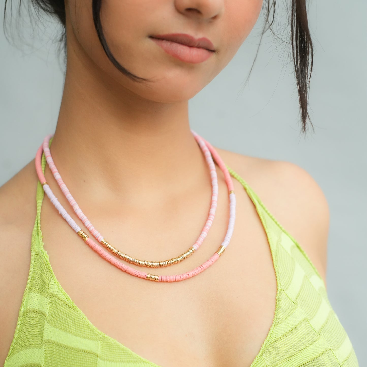 Blush Cascade beaded necklace