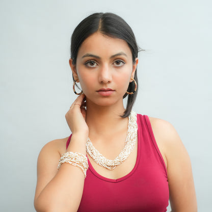 Snowline charm beaded bracelet
