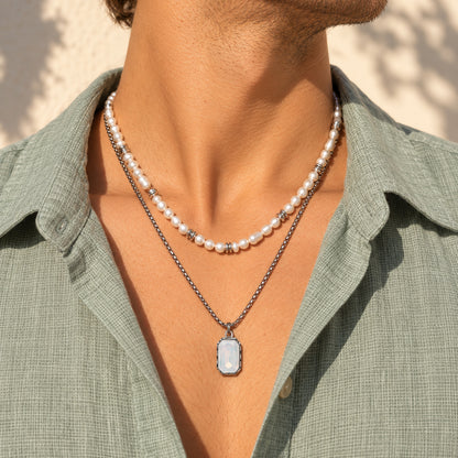 Pearl Fusion Layered Necklace Set