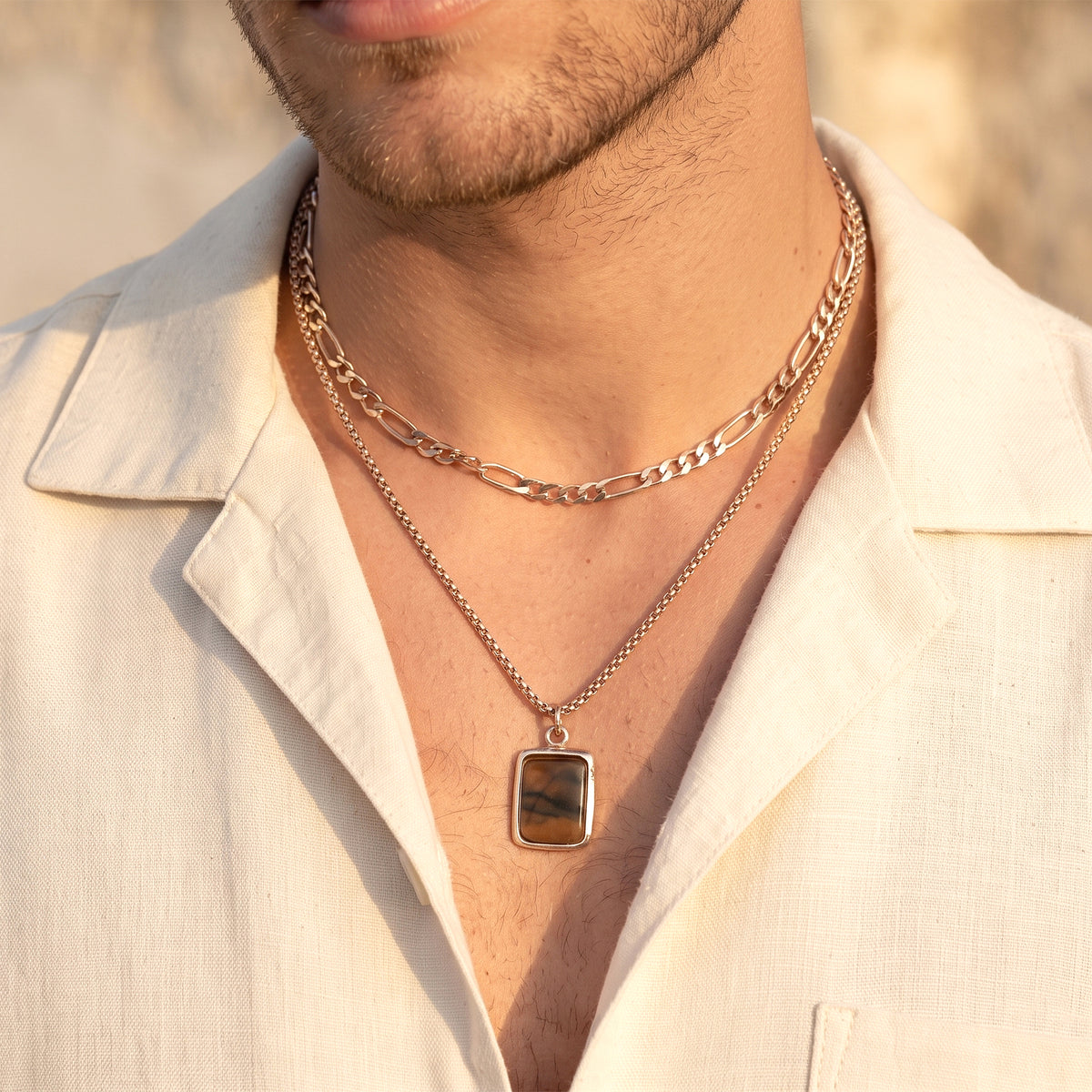 Vintage Stone Layered Necklace
