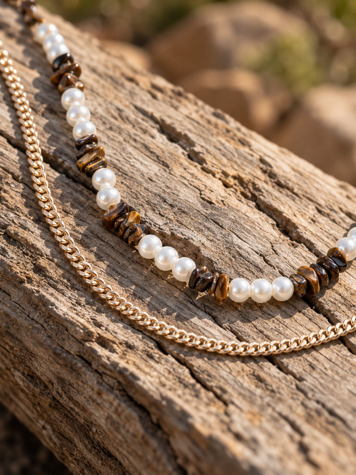 Mocha Pearl Duo Necklace