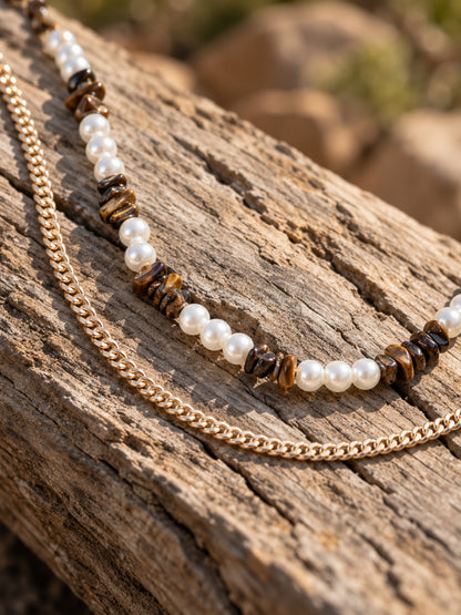 Mocha Pearl Duo Necklace