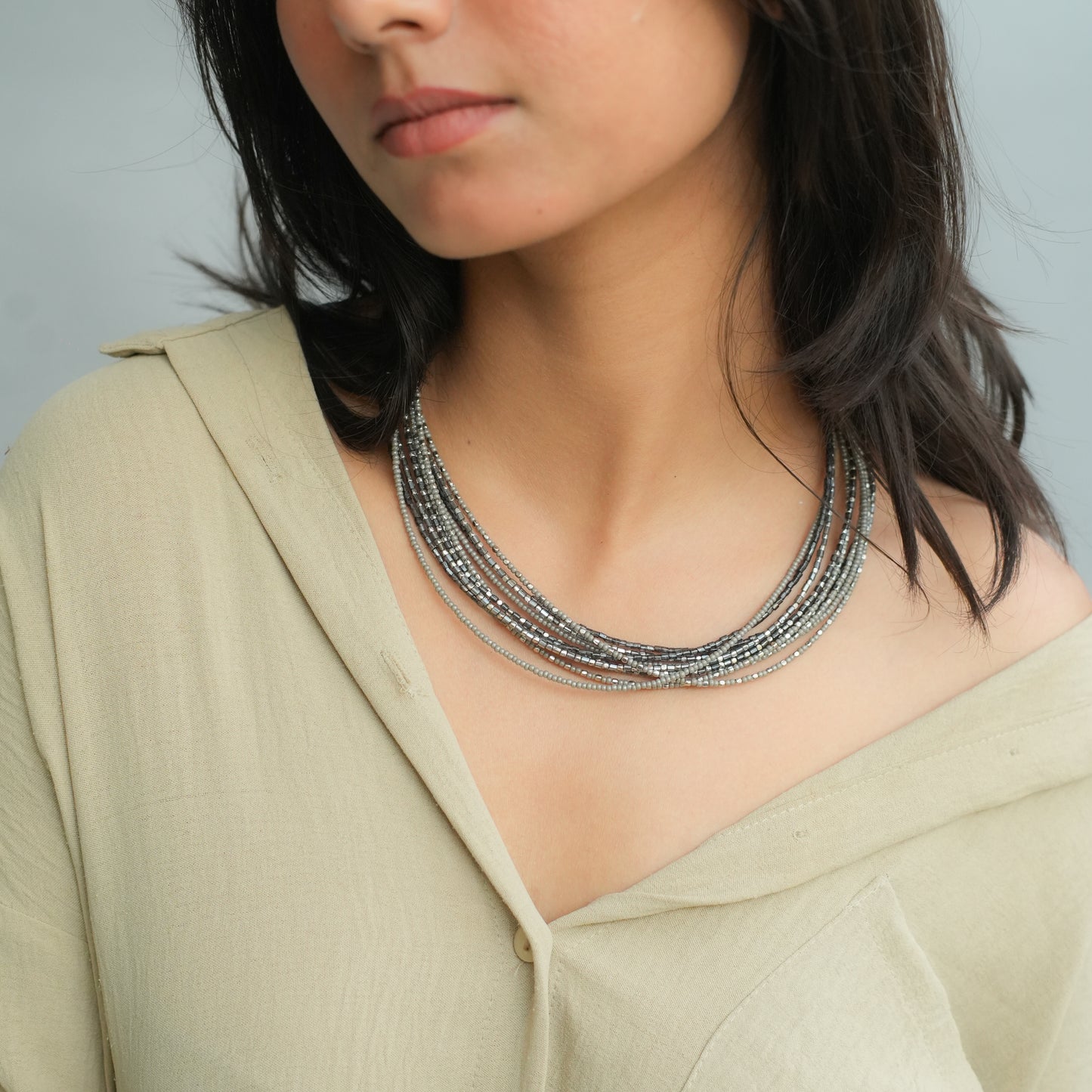 Iced - Ash Beaded Necklace