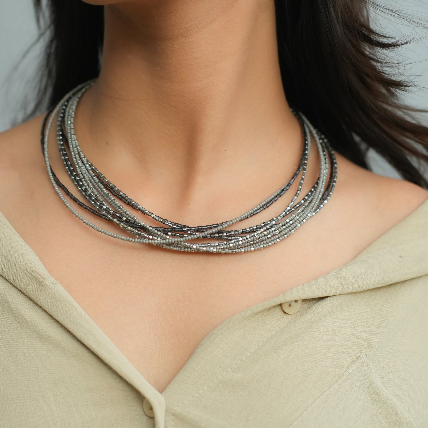 Iced - Ash Beaded Necklace