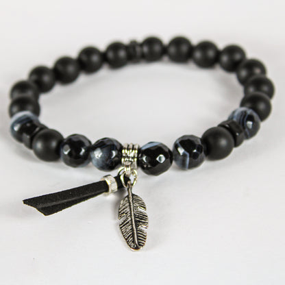 Onyx Leaf Men's Bracelet