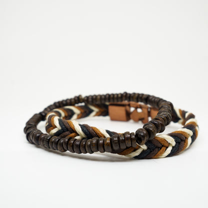 Woodland Threads with Mocha beads Bracelet