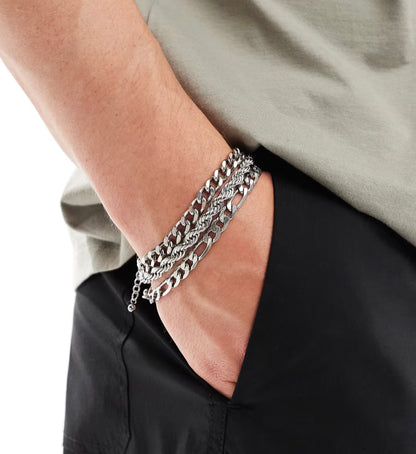 Silver chain Bracelets combo