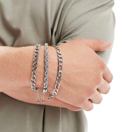 Silver chain Bracelets combo