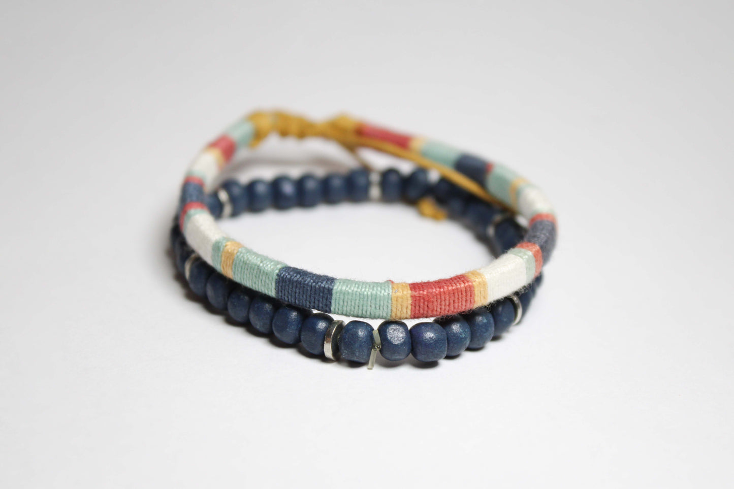 Woven Cosmic blue wrist bands.