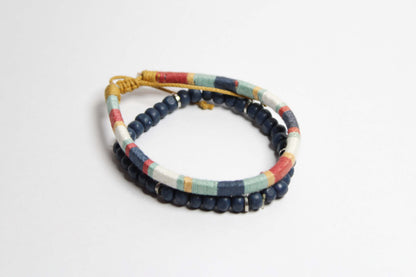 Woven Cosmic blue wrist bands.