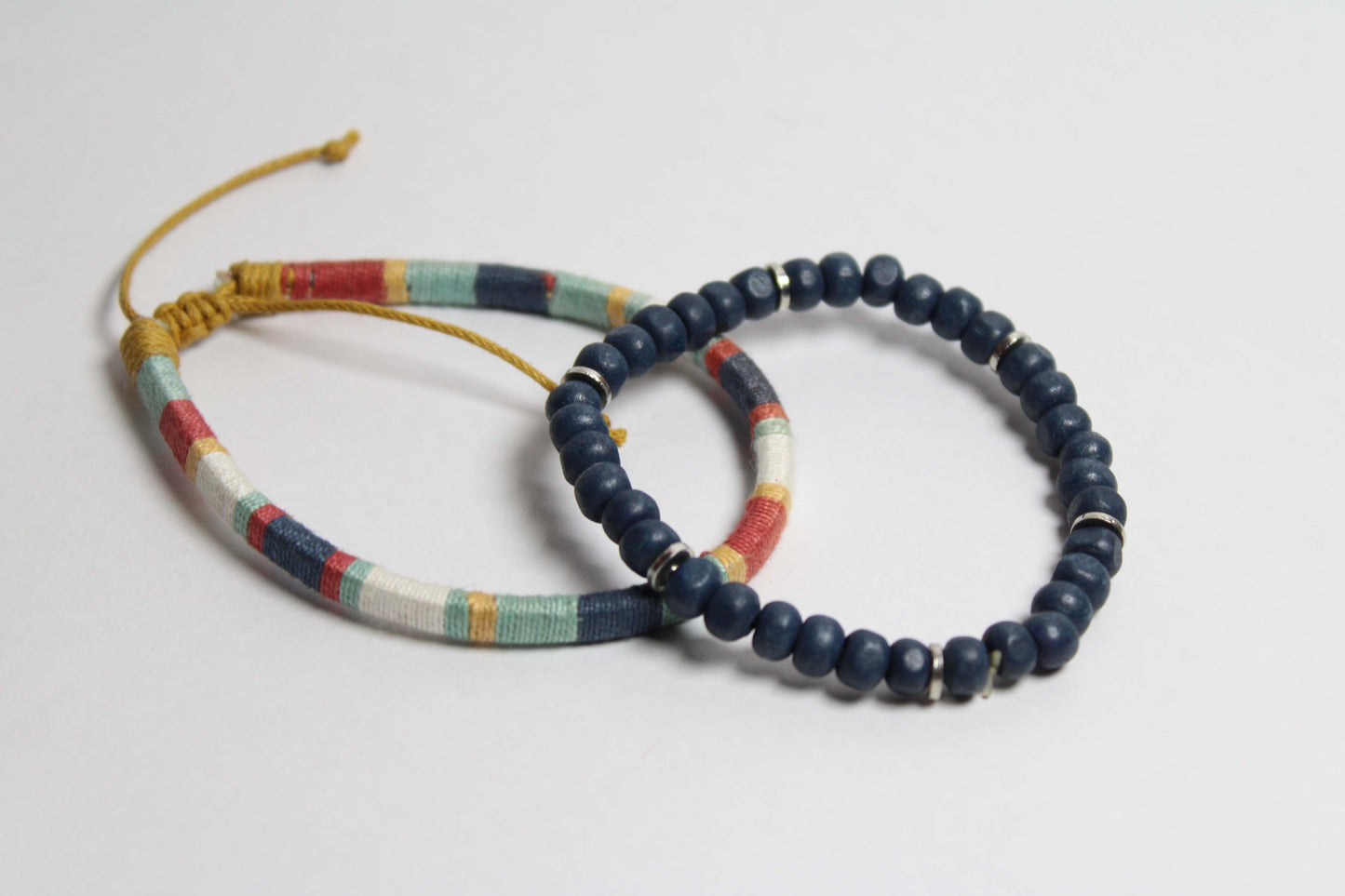 Woven Cosmic blue wrist bands.