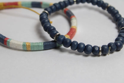 Woven Cosmic blue wrist bands.