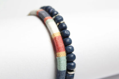 Woven Cosmic blue wrist bands.