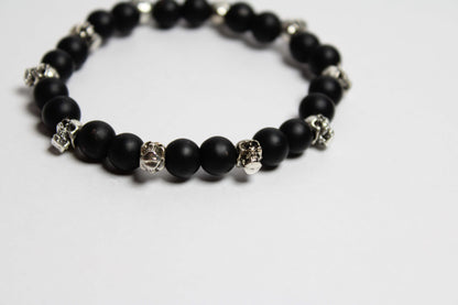 Cuban Skull and Steel Bracelet stack