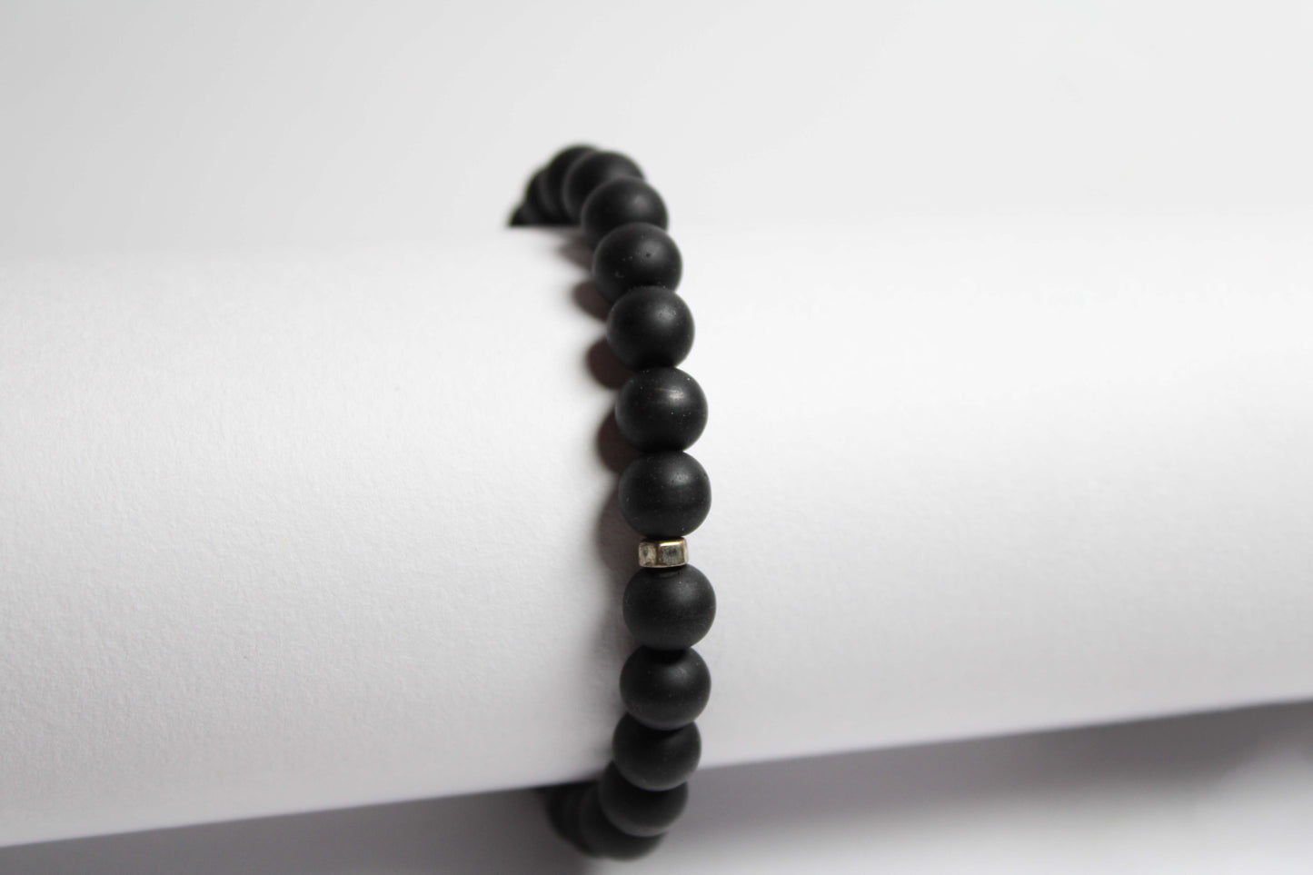 Obsidian Charcoal weave Bracelet stack