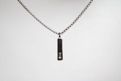 Baguette Bar layered Cuban chain necklace.