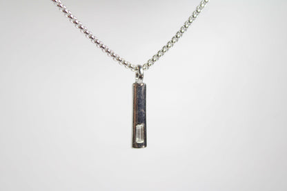 Baguette Bar layered Cuban chain necklace.