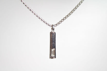 Baguette Bar layered Cuban chain necklace.