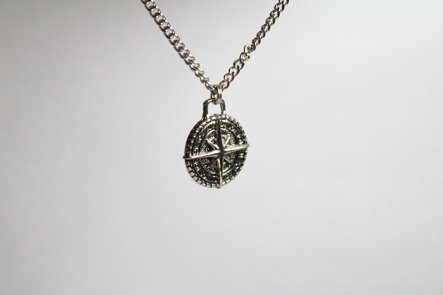 Silver Compass Necklace