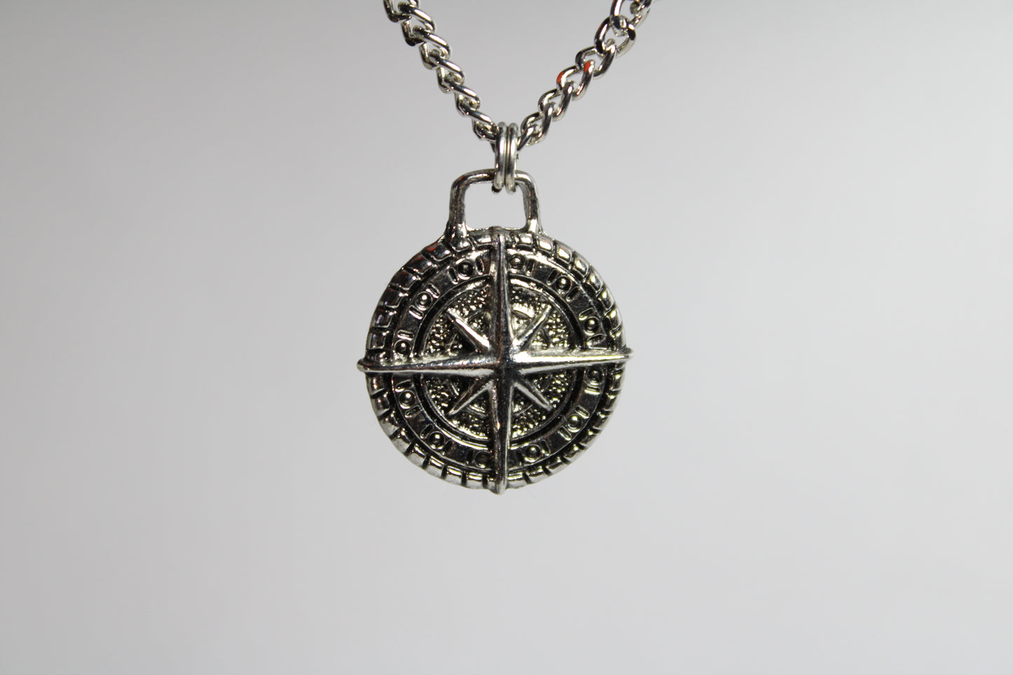 Silver Compass Necklace