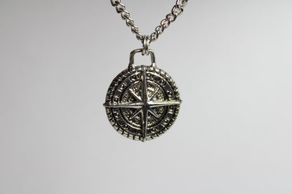 Silver Compass Necklace