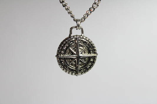 Silver Compass Necklace