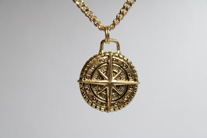 Gold Compass Necklace