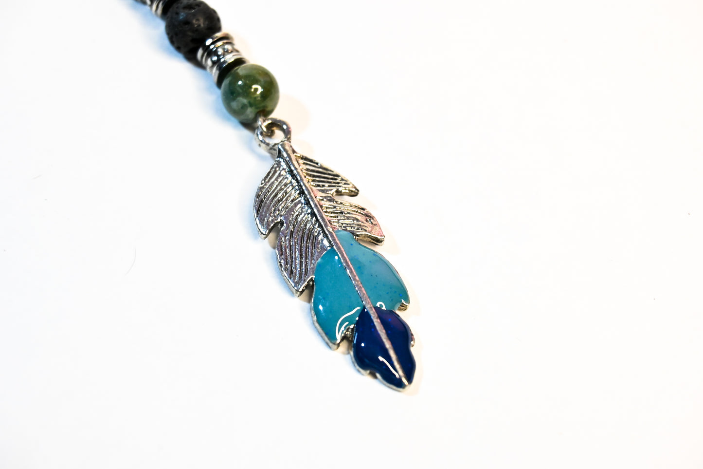 Blue Feather Necklace