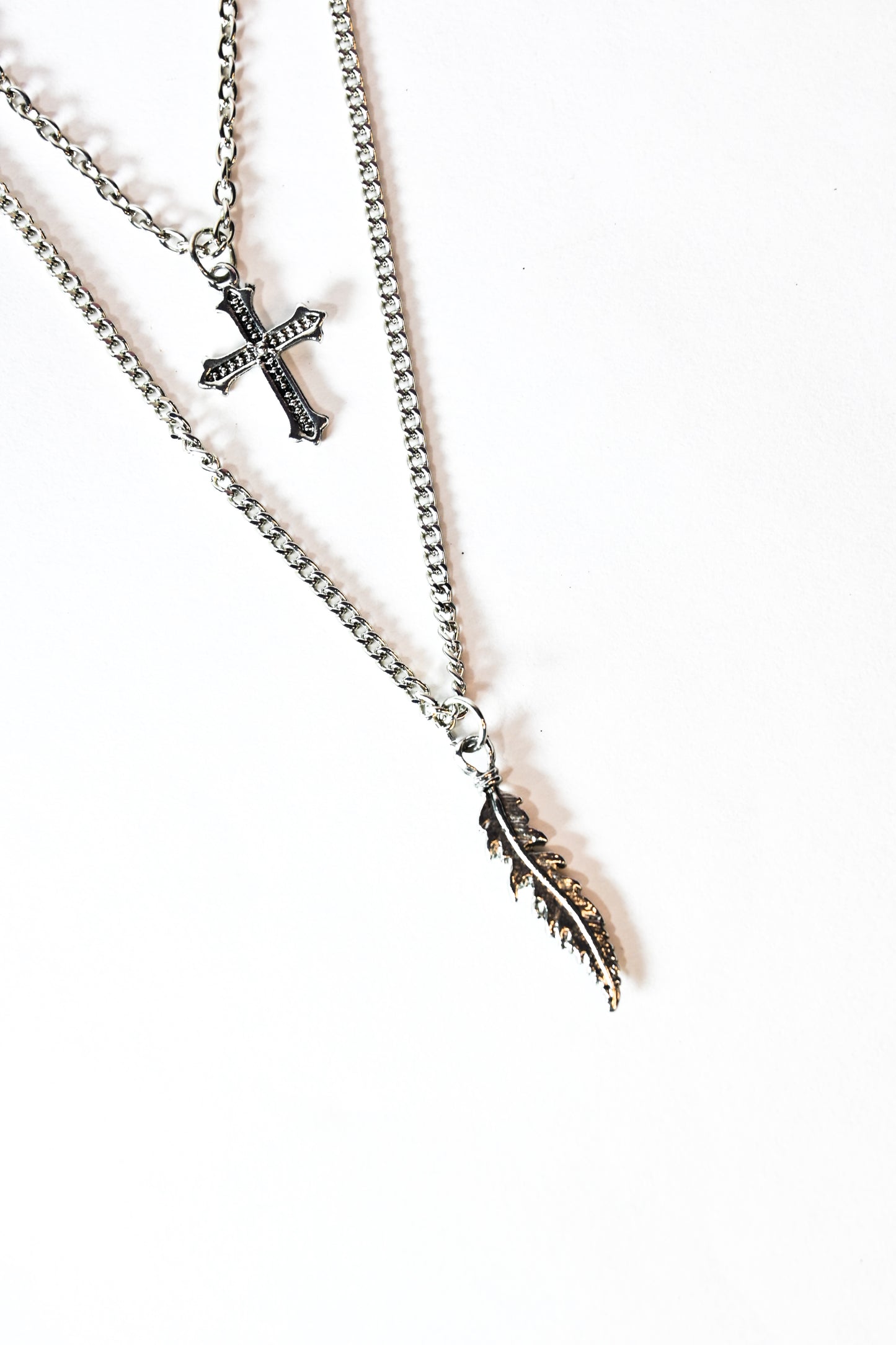 Cross Feather Necklace