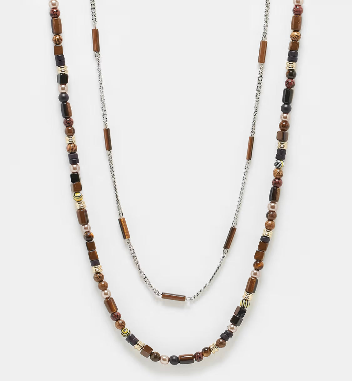 Brown Multibeaded Necklace