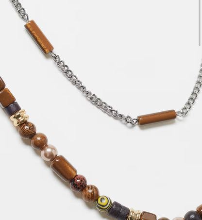 Brown Multibeaded Necklace