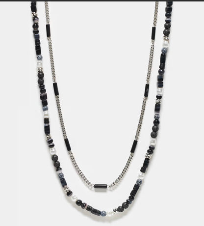 Black Multibeaded Necklace