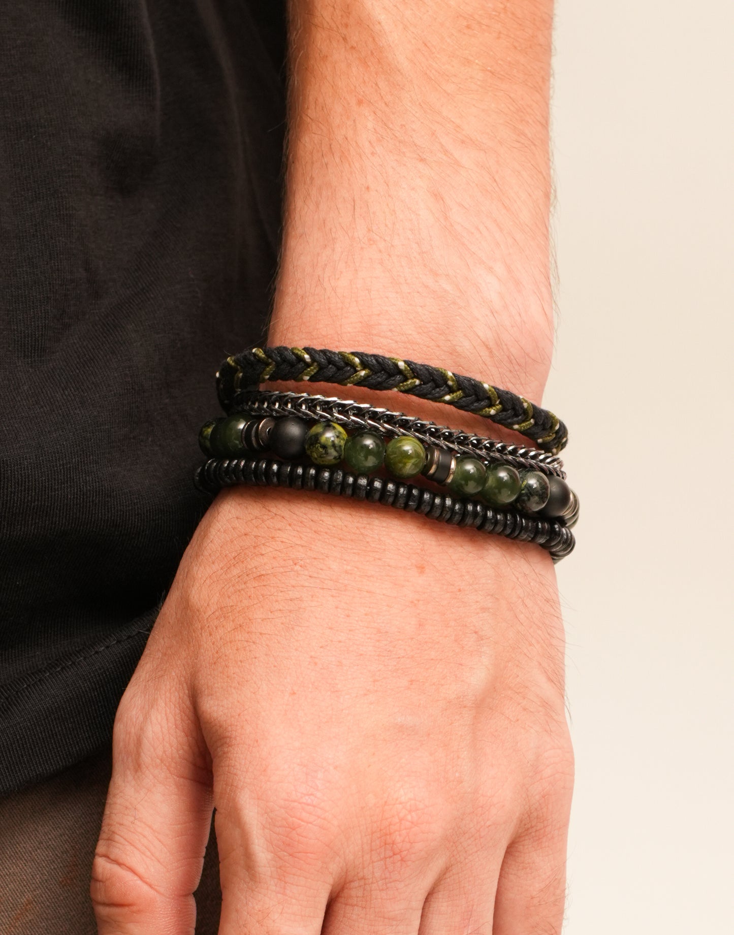 4 layer Green Bracelet