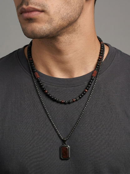 Raven Stone Layered Chain