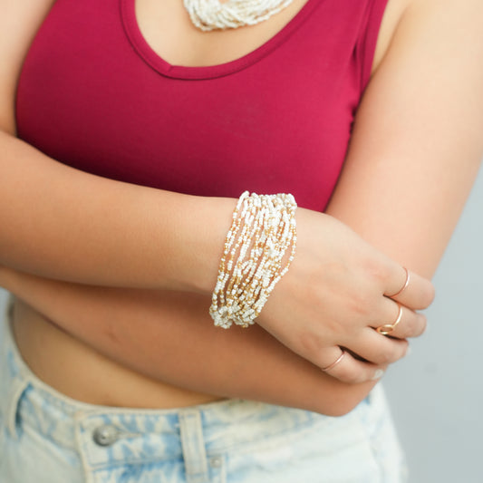 Snowline charm beaded bracelet