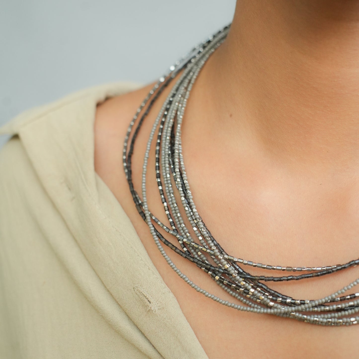 Iced - Ash Beaded Necklace