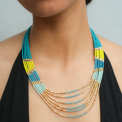 Sunlime Surf beaded necklace