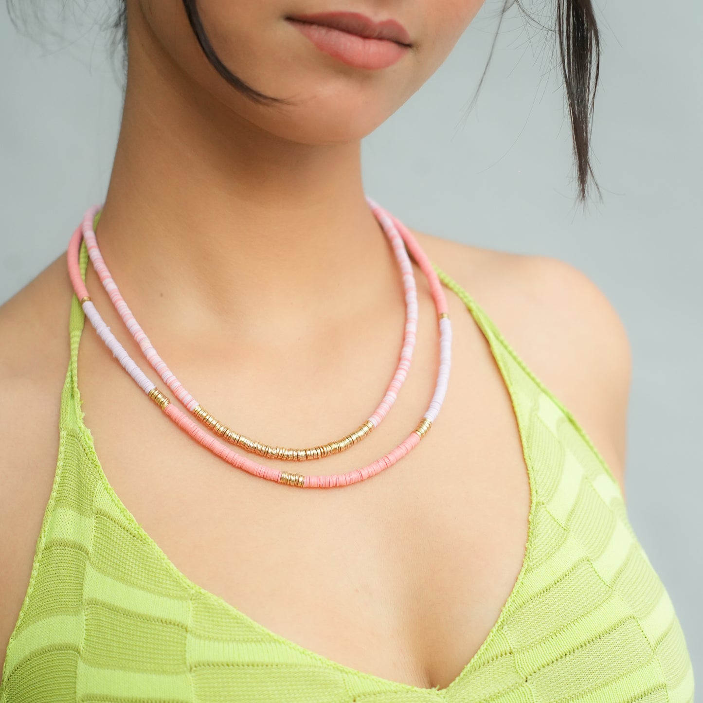 Blush Cascade beaded necklace