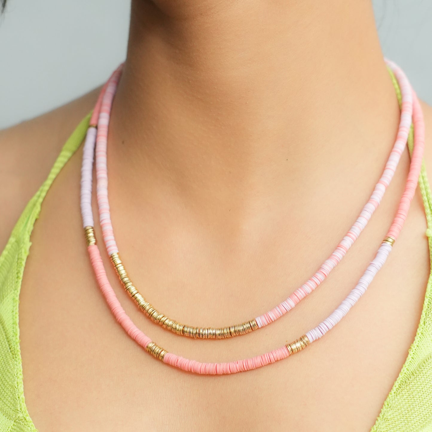 Blush Cascade beaded necklace