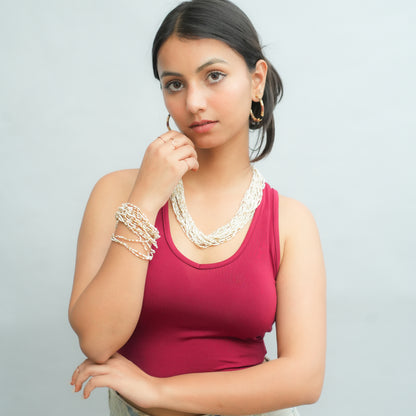 Snowline charm beaded bracelet