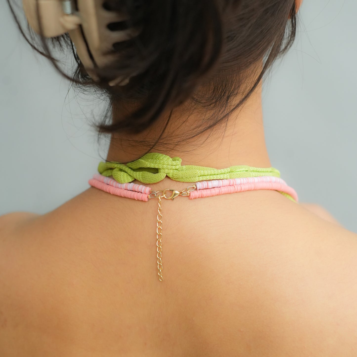 Blush Cascade beaded necklace